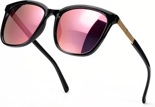 Vista 21 de SIPHEW Gafas de sol cuadradas de gran tamaño para mujer, gafas de sol ligeras de moda, 100% protección UV400, sombra de espejo de moda