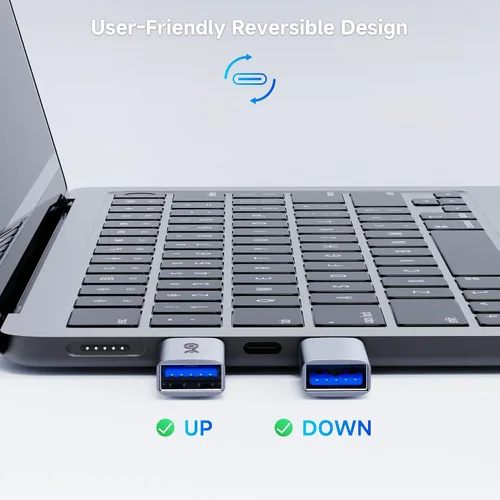 Vista 4 de Cable Matters Paquete de 2 adaptadores USB C a USB de 10 Gbps macho a hembra para transferencia de datos de alta velocidad y carga rápida, adaptador