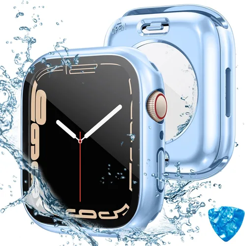 Vista 14 de Tensea - Funda protectora de pantalla impermeable para Apple Watch (2 en 1) para Apple Watch Serie SE 6, 5, 4, accesorios de 40 mm, iWatch protector