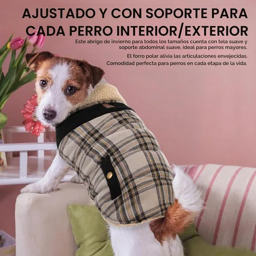 Vista 4 de Abrigo de invierno para perros pequeños, chaqueta sólida para cachorros, abrigo cálido para mascotas para clima frío, prendas acolchadas resistentes