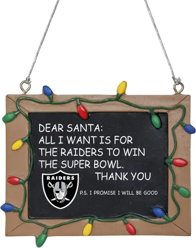 Vista 18 de NFL Resin Holiday Christmas Chalkboard Sign Ornament