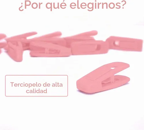 Vista 4 de Clips de terciopelo para perchas finas (20 unidades, color rubor)