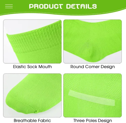 Vista 3 de 12 Pairs Youth Football Socks Bulk Boys Socks Softball for Kids Athletic Soccer Socks Youth Kids Boys