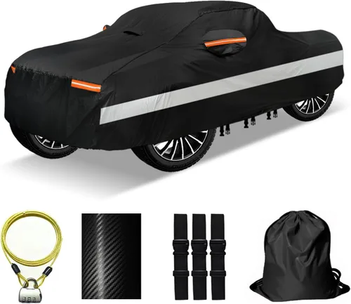 Vista 11 de Funda para coche SUV de 30 capas para automóviles, impermeable para todo tipo de clima, protección UV, resistente a la nieve, resistente al viento