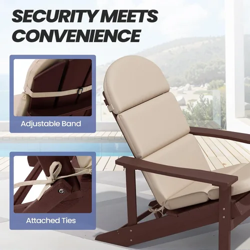 Vista 5 de Crestlive - Cojín Adirondack para silla, 50 x 19.6 pulgadas, impermeable, resistente a la decoloración, cojín para silla mecedora de respaldo alto
