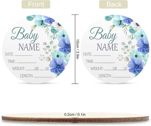 Vista 2 de Letrero de anuncio personalizado para recién nacido, letrero de anuncio de nombre de bebé para hospital, regalos de baby shower, para niñas recién