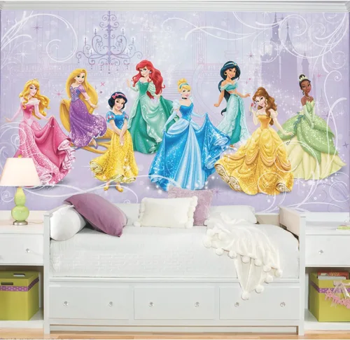 Vista 2 de Disney RoomMates JL1280M Disney Princess Royal Debut - Mural de pared extraíble activado por agua, 10.5 pies x 6 pies