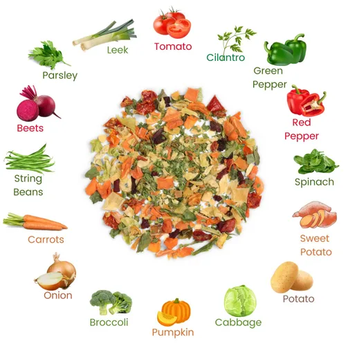 Vista 4 de It's Delish, mezcla de sopa de verduras Garden Deluxe de 24 onzas 16 verduras deshidratadas naturales para fideos ramen, verduras de sopa