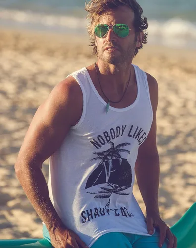 Vista 7 de Camiseta sin mangas para hombre, diseño de playa sombreada, sin mangas, para gimnasio, entrenamiento, fitness