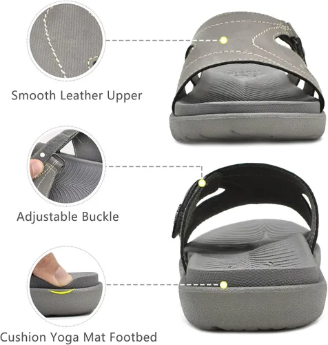 Vista 4 de KuaiLu - Sandalias ortopédicas de moda para mujeres, ligeras, tipo tenis deportivos, con plantilla de goma suave. Sandalias con cierre tipo slip-on