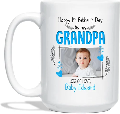 Vista 8 de Taza de café personalizada para el mejor abuelo por par, regalo para abuelo, tazas de abuelo, tazas personalizadas para abuelo con nombres de niños
