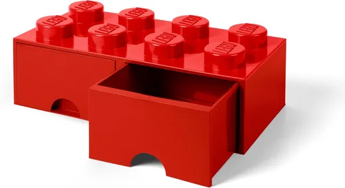Vista 15 de LEGO - Cajón de ladrillos, 8 perillas, 2 cajones, caja de almacenamiento apilable, color verde menta aguamarina Verde oscuro