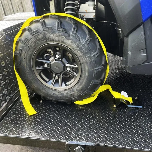 Vista 5 de Kit de amarre para rueda (4 unidades, 4500 libras), resistencia a la rotura 2Pack 2in x 9ft Heavy Duty Trailer Tire Ratchet Straps E Track