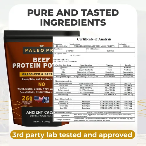Vista 2 de Proteínas paleo en polvo, 1 libra/16 oz, de PaleoPro, 1