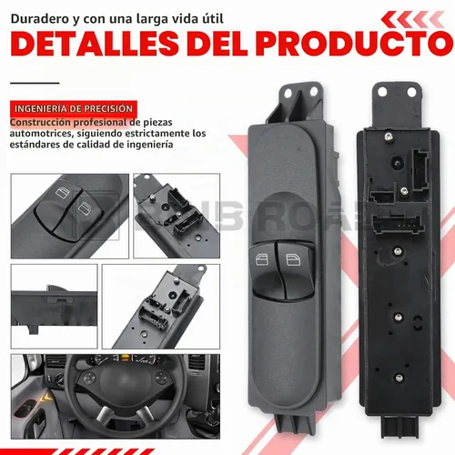 Vista 6 de Interruptor de elevalunas eléctrico para elevalunas lateral del conductor, interruptor de control maestro eléctrico compatible con Mercedes Benz