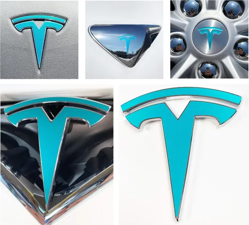 Vista 35 de Calcomanía con logotipo para Tesla Model S, Nosecone, juego de 14 piezas (verde brillante)