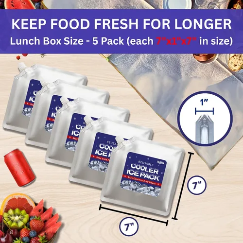Vista 2 de GURIN Reusable Ice Packs for Lunch Box - Cools Up to 10+ Hours Long Lasting Ice Packs for Cooler Bag, Backpack for Camping Picnic, Outdoor