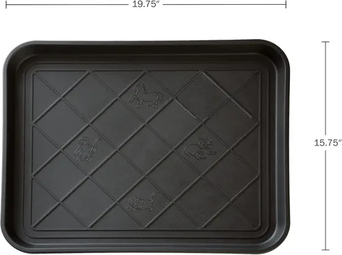 Vista 2 de Alfombrilla o bandeja para botas, de Stalwart, ecológica, 30 x 15 pulgadas, tamaño grande, negra, Negro