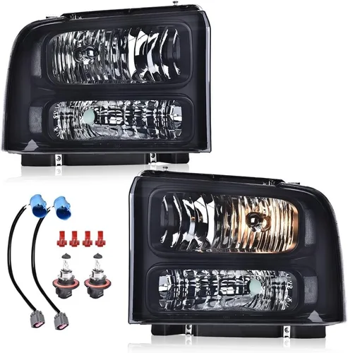 Vista 25 de G-PLUS Faros delanteros delanteros para Ford F250 F350 F450 F550 Super Duty 1999-2004; compatible con Ford Excursion 2000-2004 lente transparente