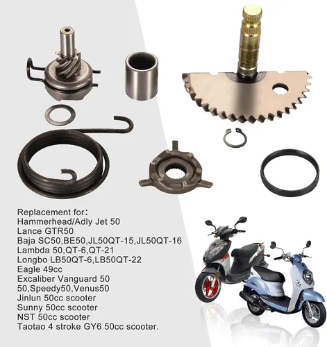 Vista 5 de GOOFIT Idel Gear para reparación del engranaje de arranque para motonetas GY6 de 50 cc 60 cc y 80 cc