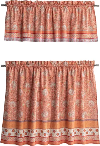Vista 24 de Maison d' Hermine Juego de cortinas de cocina para ventanas, juego de cortinas de cocina 100% algodón, cenefas para el hogar [2 niveles