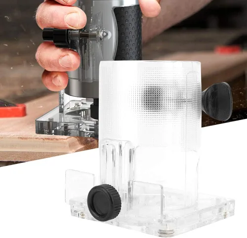 Vista 4 de Enrutador protector para recortadora, base transparente, para carpintería, base de plástico, herramientas eléctricas, accesorios de protección