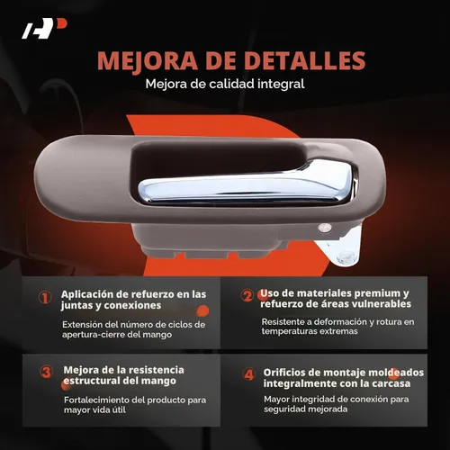 Vista 4 de A-Premium Manijas interiores interiores para puertas delanteras, lado