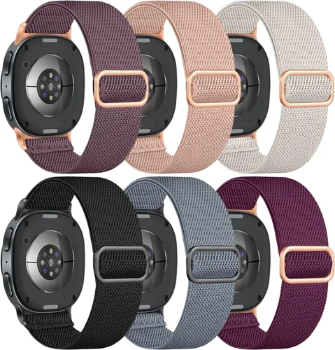 Vista 17 de Easuny 6 Pack de Correas Elásticas Compatibles con Samsung Galaxy Watch 8 Banda 40mm 44mm, Correa de Bucle Samsung Galaxy Watch 8 Classic 46mm