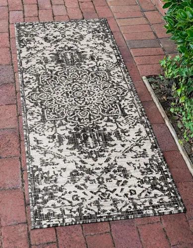 Vista 69 de Unique Loom Jill Zarin Jill Zarin Outdoor Collection - Alfombra Dubái (3 pies 3 pulgadas, redonda, rosa y aguamarina/azul claro)