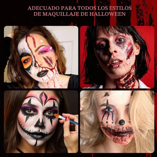 Vista 7 de Halloween SFX Kit de maquillaje 24pcs para adultos Zombie vampiro Cosplay