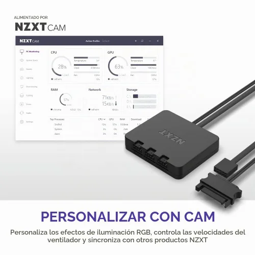 Vista 10 de NZXT Paquete triple F120 RGB Duo - 3 ventiladores RGB de 4.724 in +