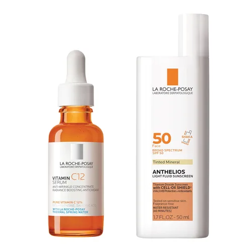 Vista 16 de La Roche-Posay Suero puro de Vitamina C al 12% para cara con ácido hialurónico y ácido salicílico, suero facial hidratante, aumenta la luminosidad