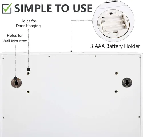 Vista 5 de LVSOMT 8 LED Organizador de joyas con espejo de cuerpo completo armario de almacenamiento montado en la paredpuerta joyero con cerradura con 2