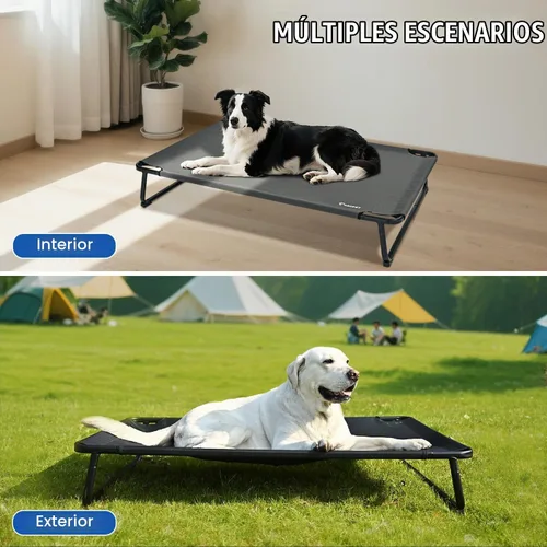 Vista 5 de ABCPET Cama elevada refrescante para perros, cama elevada para perros para exteriores, camas impermeables para mascotas, cuna estable y fácil