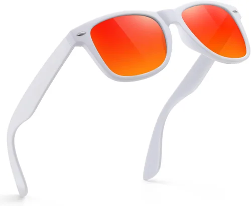Vista 50 de FEIDUSUN Lentes de sol polarizados para hombre y mujer, lentes de sol retro negros para conducir, pescar, protección UV