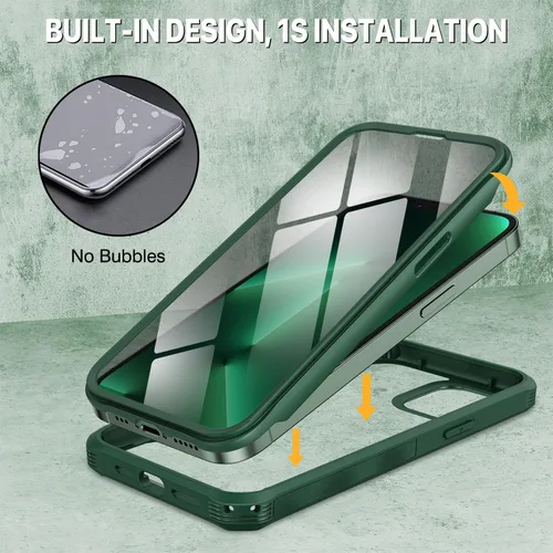 Vista 408 de CENHUFO Funda de privacidad para iPhone 11 Pro, funda de cuerpo completo con protector de pantalla de privacidad de vidrio templado 9H integrado