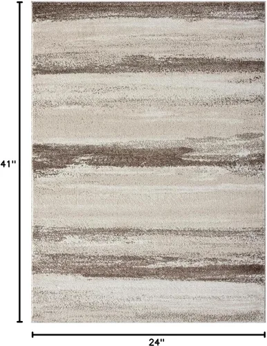 Vista 2 de LUXE WEAVERS Alfombra Alfombra de Área Moderna Resistente a las Manchas, Marrón/Tamaño 2x3