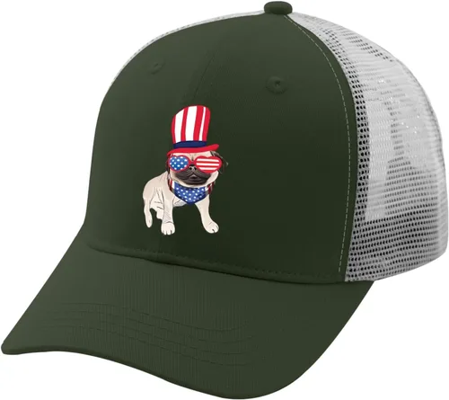 Vista 2 de Gorra de béisbol con diseño de perro carlino para papá, sombreros vintage para mujer