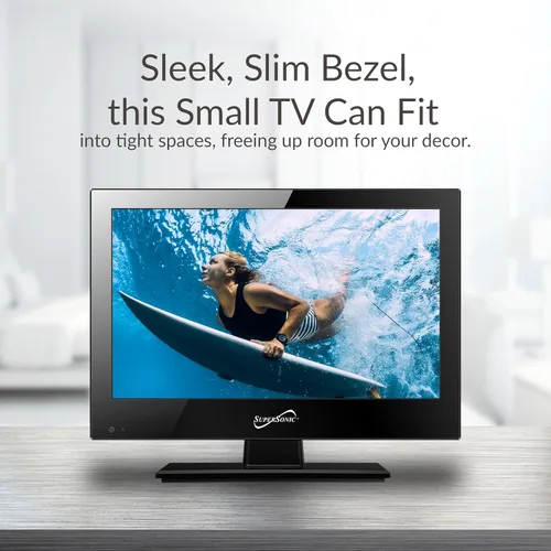Vista 4 de Supersonic SC-1311 13 pulgadas DLED HDTV con doble sintonizador, entrada HDMI, impresionante resolución de 1080p, relación de aspecto 16:9