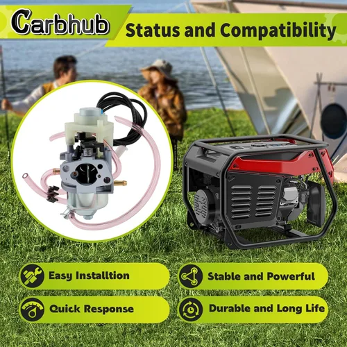 Vista 2 de Carbhub Carburador 16100-ZL0-D66 para Honda EU3000i Generador Carb con juntas Reemplazar 16221-ZH8-801, el carburador reemplaza 16100-Z0V-D12
