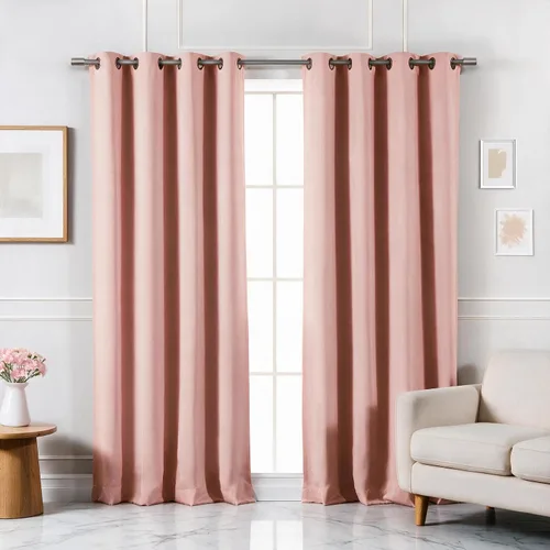 Vista 55 de Best Home Fashion Paneles de cortinas opacas de alta calidad, con aislamiento térmico sólido, cortinas opacas para tratamiento de ventanas