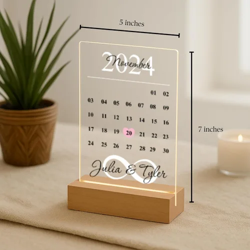 Vista 5 de Calendario personalizado con fecha y nombres, regalo para ella, regalo de aniversario para esposa, marido, parejas, regalos de regalo para esposa