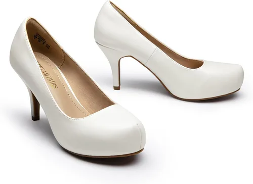 Vista 4 de DREAM PAIRS - Zapatos Tiffany de tacón clásicos, elegantes y versátiles con tacón de aguja bajo y plataforma, zapatos de vestir para mujer
