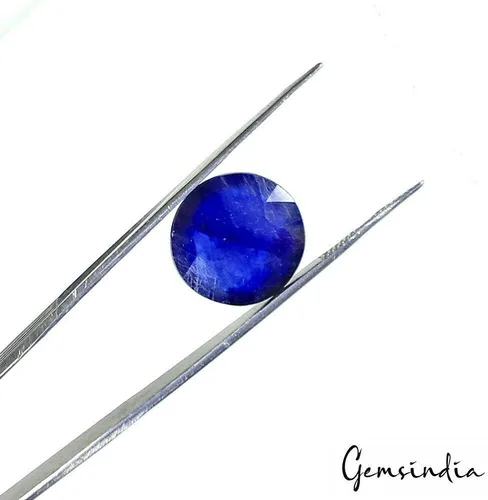 Vista 5 de gemsindia Piedra preciosa de corte redondo de 17,45 quilates de zafiro de Ceilán natural de color azul para el tamaño del anillo 0.630x0.197in
