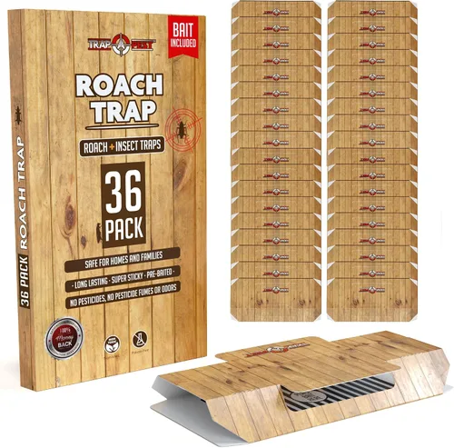 Vista 8 de Trampas adhesivas para cucarachas de interior (paquete de 18) - Trampas de pegamento para cucarachas, trampas para insectos con cebo para cucarachas