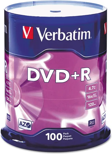 Vista 5 de Verbatim Discos DVD+R en Blanco Tinta AZO 4.7GB 16X Discos Grabables - Paquete de 25 Discos
