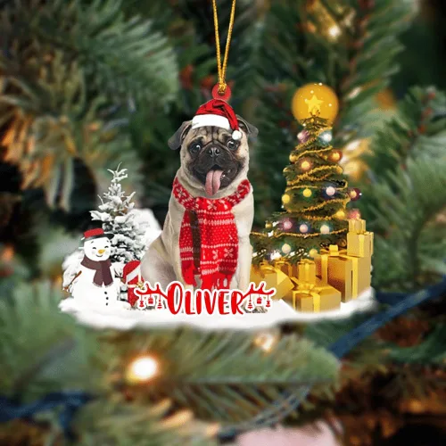 Vista 28 de NAZENTI Adorno personalizado de gato abisinio con árbol de pino, adorno de Navidad personalizado para perros amantes de las mascotas, colgante