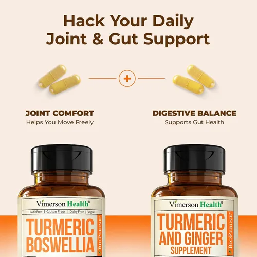 Vista 7 de Turmeric Supplement Bundle – 2-Pack Organic Turmeric Curcumin Supplement with 95% Curcuminoids + 65% Boswellia Extract, Ginger Root & Black Pepper
