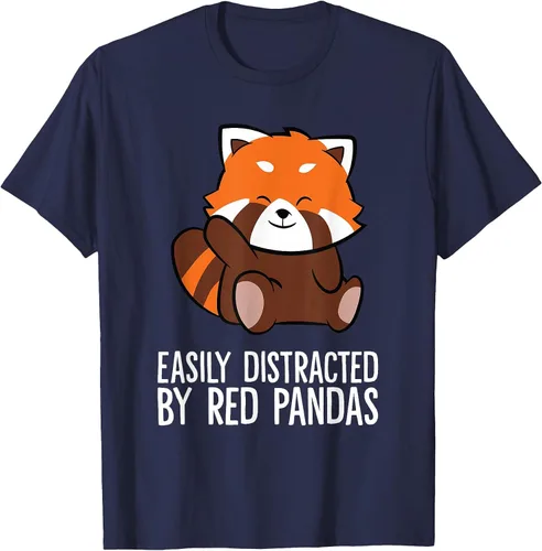 Vista 19 de Red Panda Love Easily Distracted By Red Pandas T-Shirt Asphalt Grey