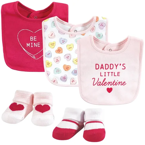 Vista 25 de Hudson Baby Conjunto de babero y calcetines unisex de algodón para bebé, Tamaño único Chica Calabaza